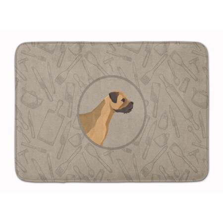 Carolines Treasures Border Terrier in the Kitchen Machine Washable Memory Foam Mat CK2170RUG